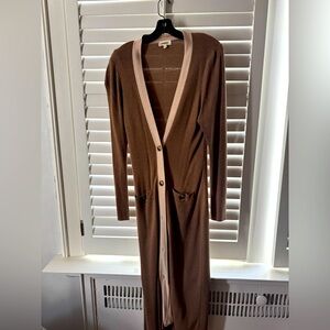 L’Agence long ribbed knit cardigan